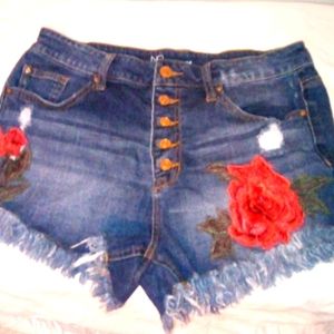 No Bo cut off blue jean shorts